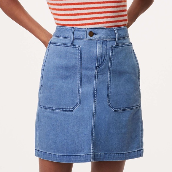 LOFT Dresses & Skirts - Infinitely LOFT Petite Denim Utility Skirt 2P